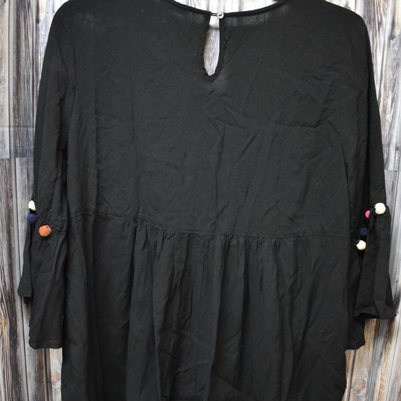 Jodifl Black Boho Embroidered Top Pom Pom XL - Picture 8 of 8
